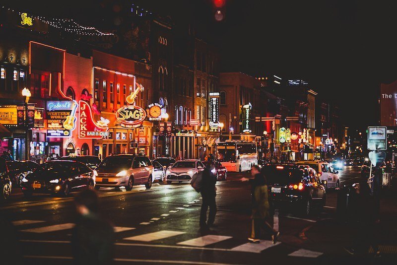 Nashville Nightlife: Broadway Street at Night